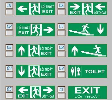 Đèn Exit (1 mặt + 2 mặt) TQ / Đèn thoát hiểm Exit / Đèn Exit sự cố lối thoát hiểm