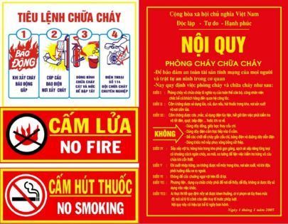 Nội quy, tiêu lệnh chữa cháy 