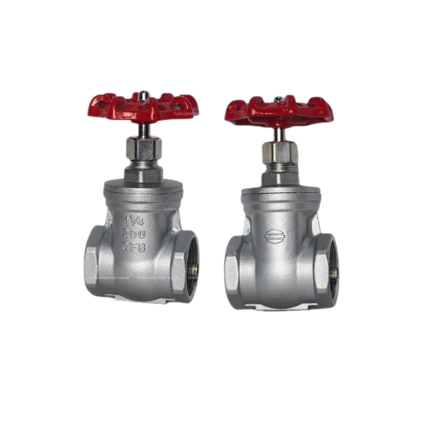 Van cửa/cổng INOX CF8 nối ren, tay quay